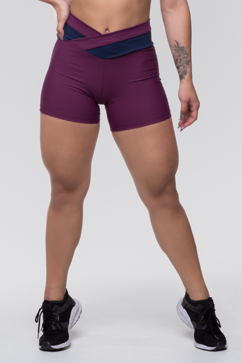 Short Fitness Poliamida Cós Transpassado Valentino com Mergê, 264