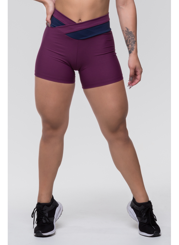 Short Fitness Poliamida Cós Transpassado Valentino com Mergê, 264