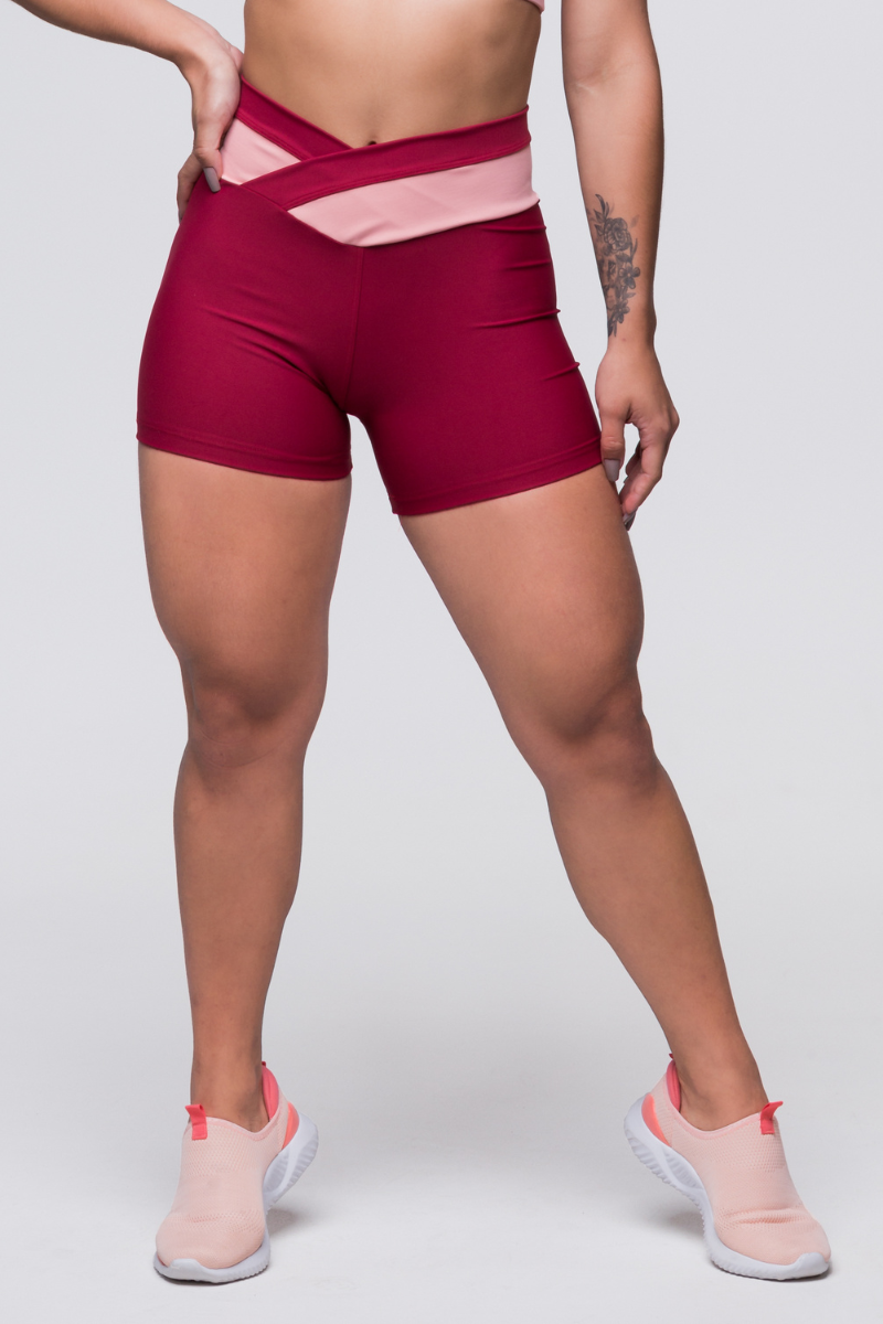 Short Fitness Poliamida Cós Transpassado Valentino com Mergê, 264