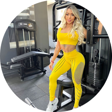 02 calca legging fitness poliamida compressao amarelo com preto