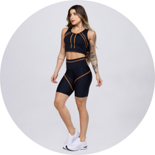 03 bermuda fitness poliamida com detalhes em vivo preta